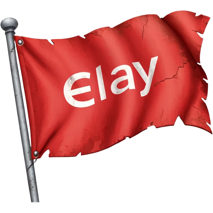red flagg with eBay words on them emoji
