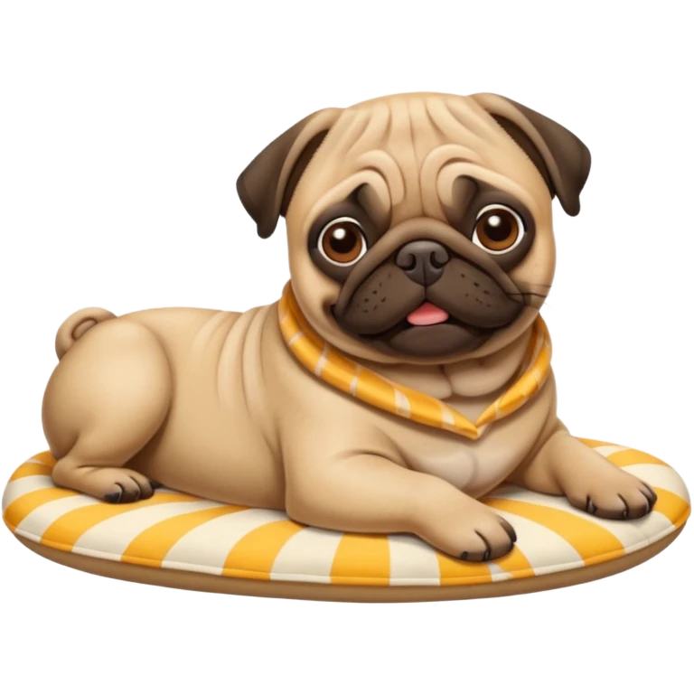pug sunbathing  emoji