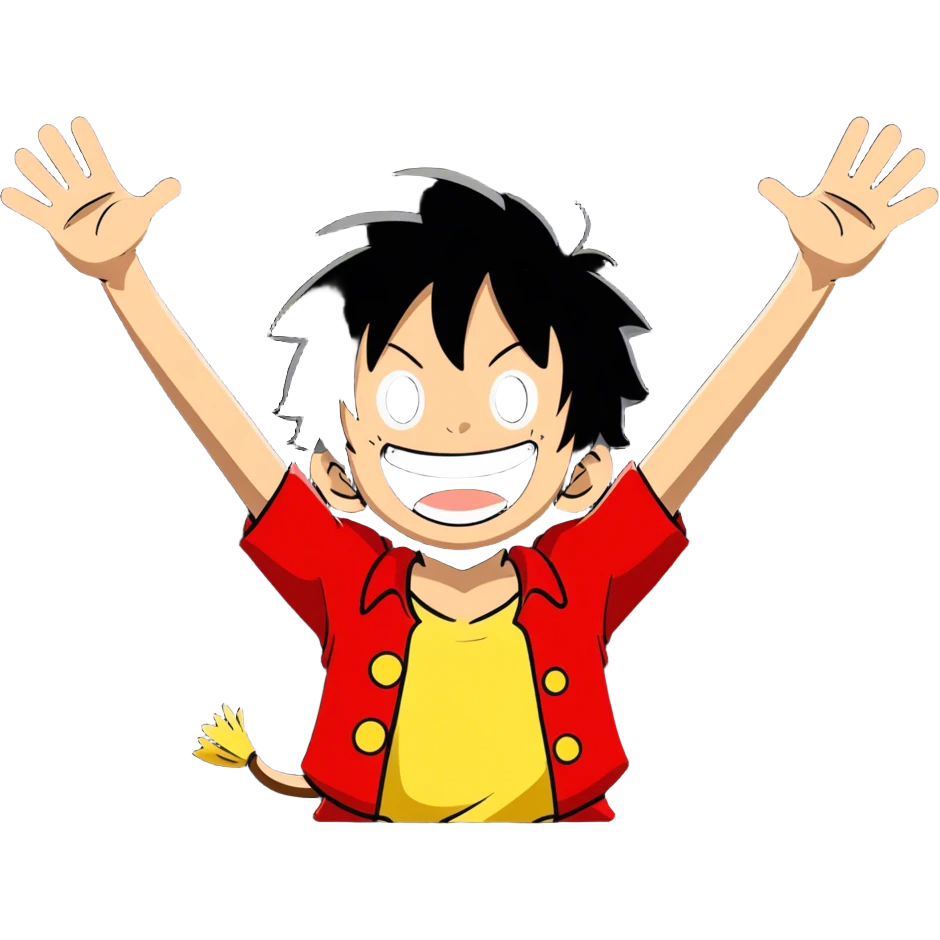 Luffy cheering emoji