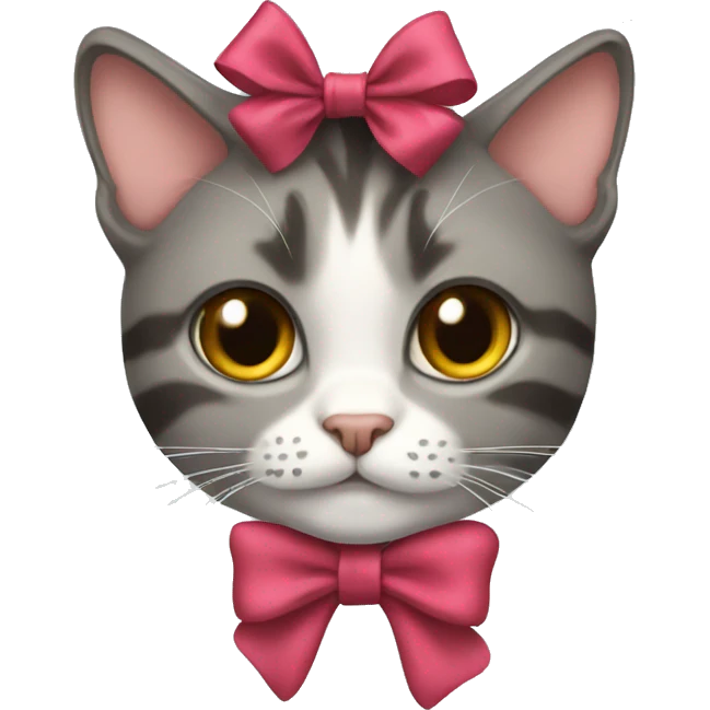 a cat wearing a bow emoji