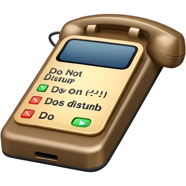 a mobile phone holding up a ‘do not disturb’ sign emoji