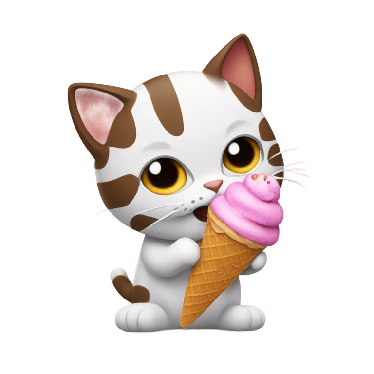 Cat eating ice cream emoji