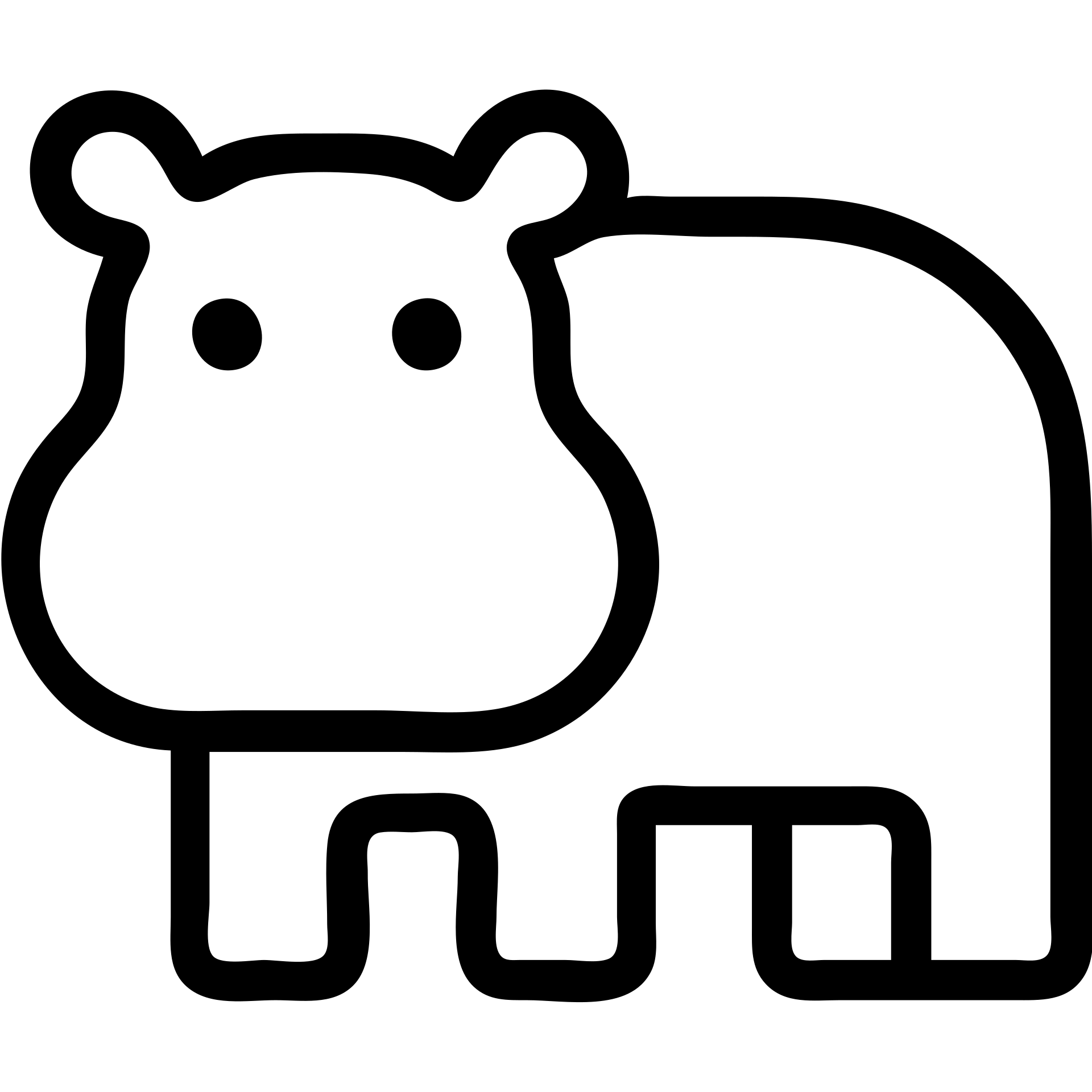 simple hippopotamus icon, minimalist and bold, clean black outlines, no fill, modern icon style emoji