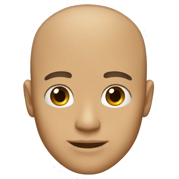 a bald light brown skin male head emoji