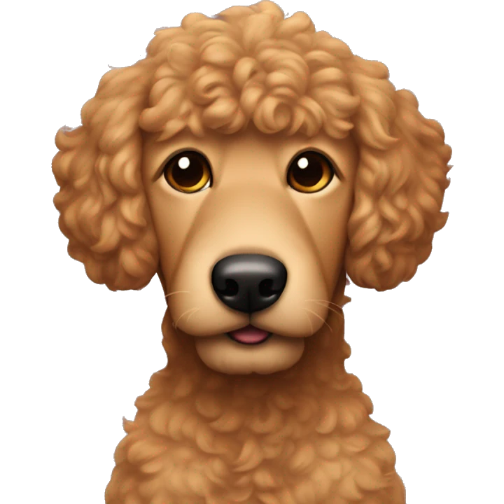 Lightskin man with mustache with red goldendoodle emoji
