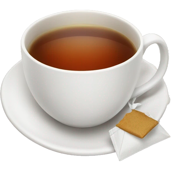 cup of tea cup on the plate with teabag next to it emoji