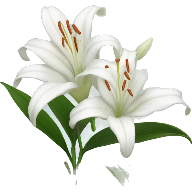 white lilies emoji