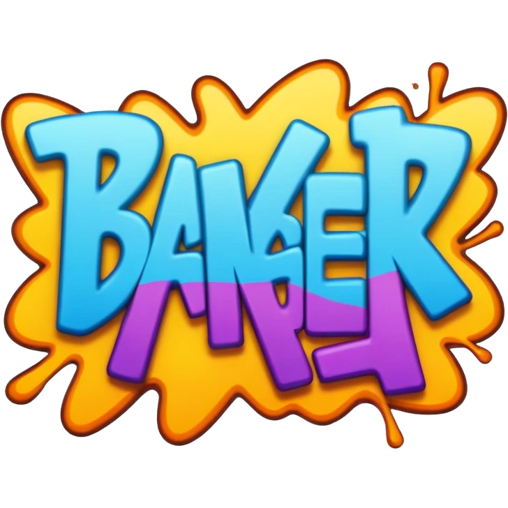 The word Banger in graffiti emoji