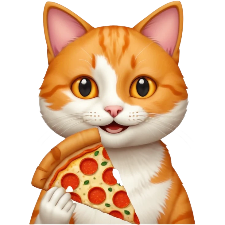 Smilng Cat with pizza emoji