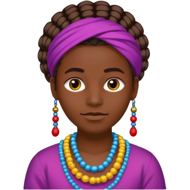 person with beads in hair and colorful style emoji