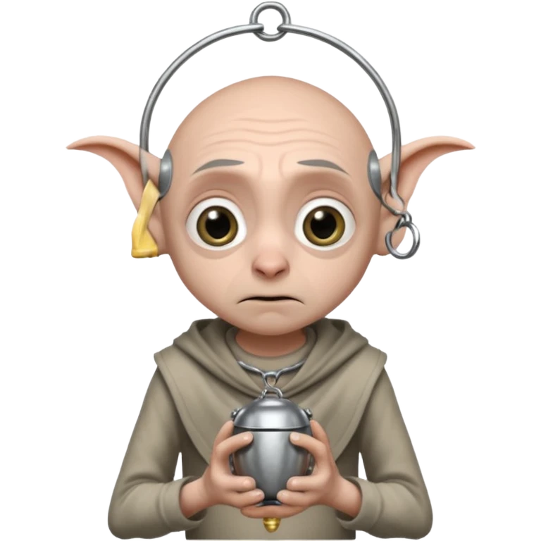 Dobby the house elf in steel chastity cage emoji