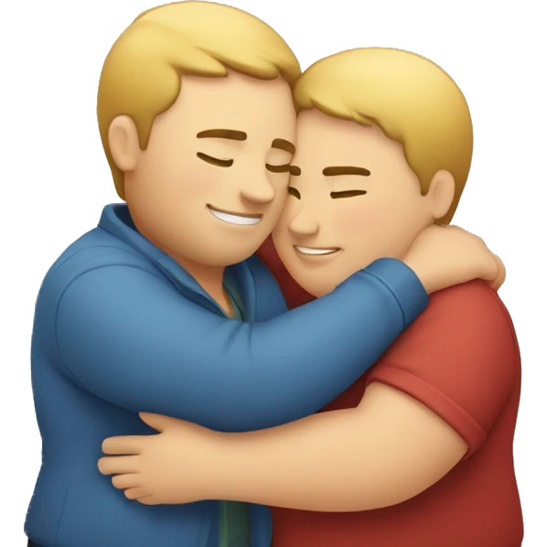 Chubby couple hug  emoji