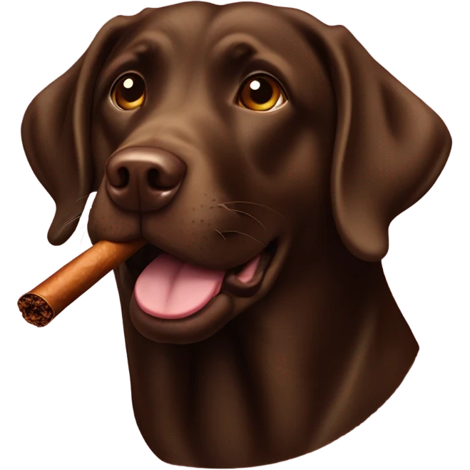Chocolate lab with cigar emoji