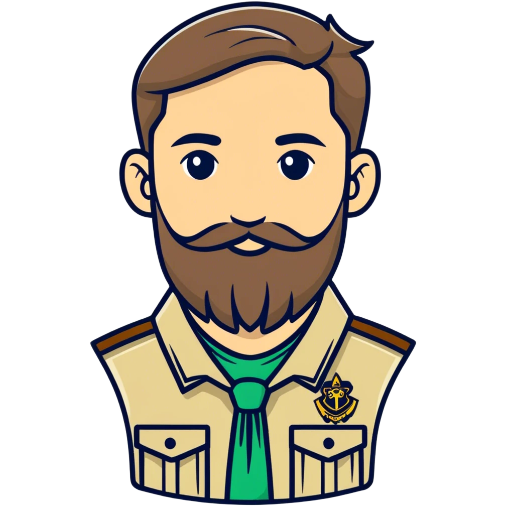 Scout leader uk diverse with beard emoji