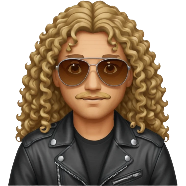 Biker Gang with Sunglasses, long curly hair, sunglasses emoji