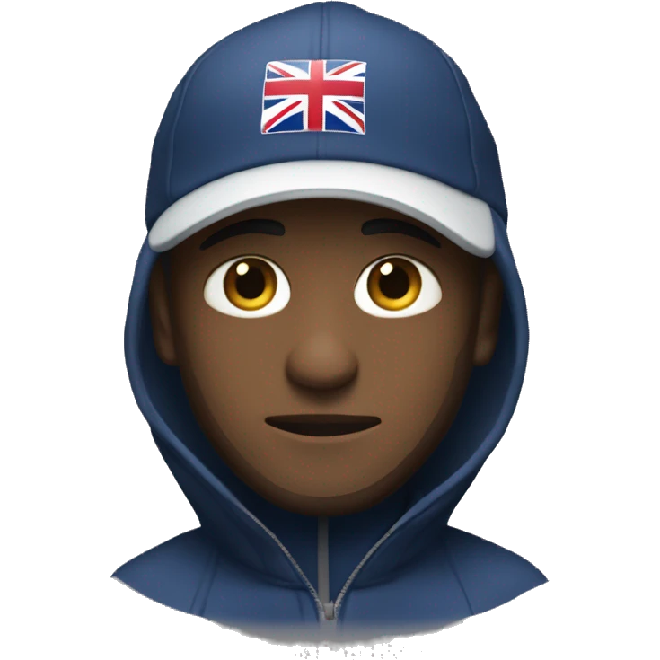 Uk man wearing a nike tracksuit with moncler jacket hat on and ninja face emoji