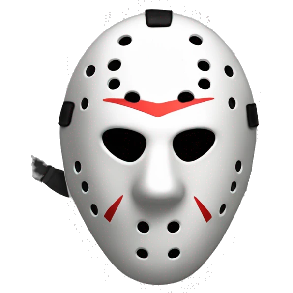 Friday 13th hockey mask，white simple，le s s emoji