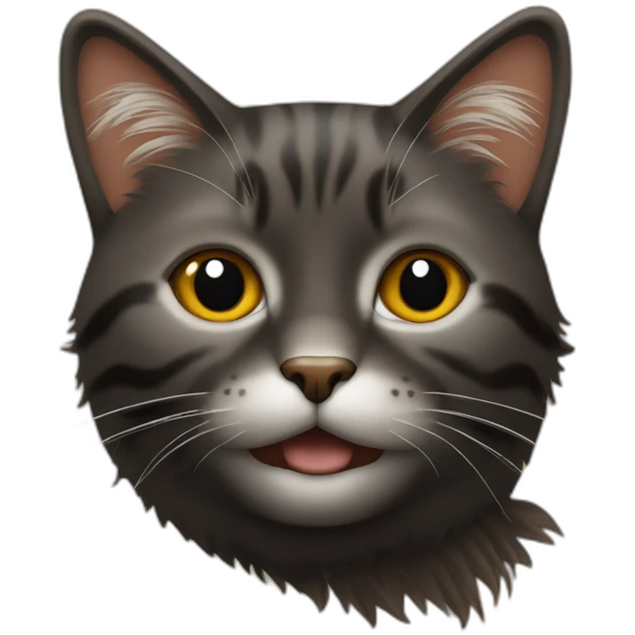 Tête de Chat avec pelage noir marron emoji