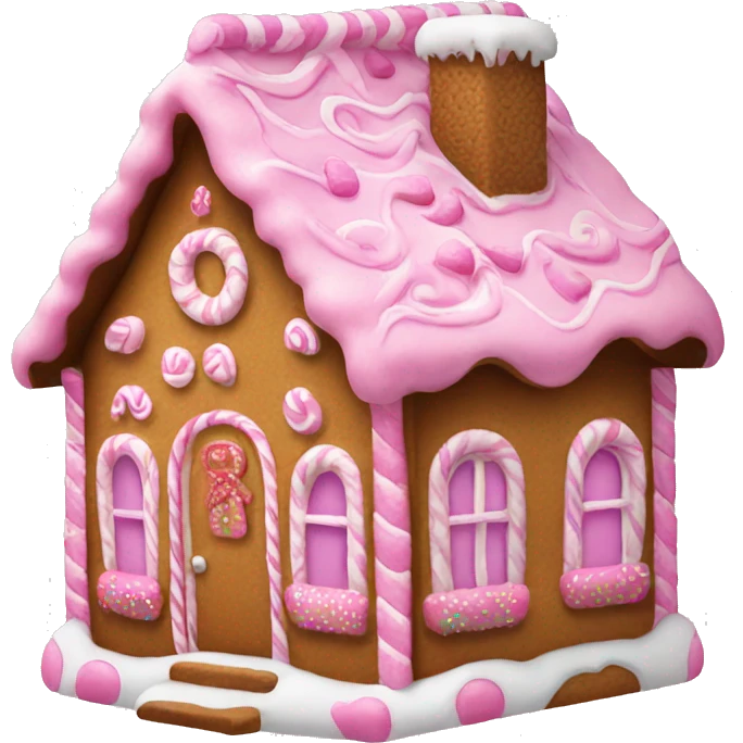 gingerbread house pink emoji