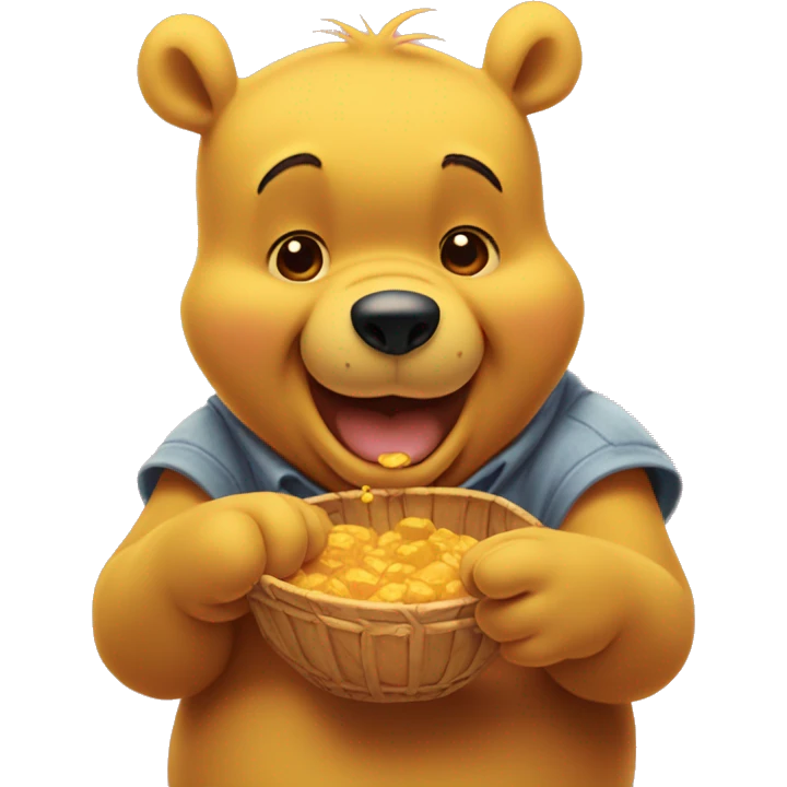 Winnie the Pooh eating hunny emoji