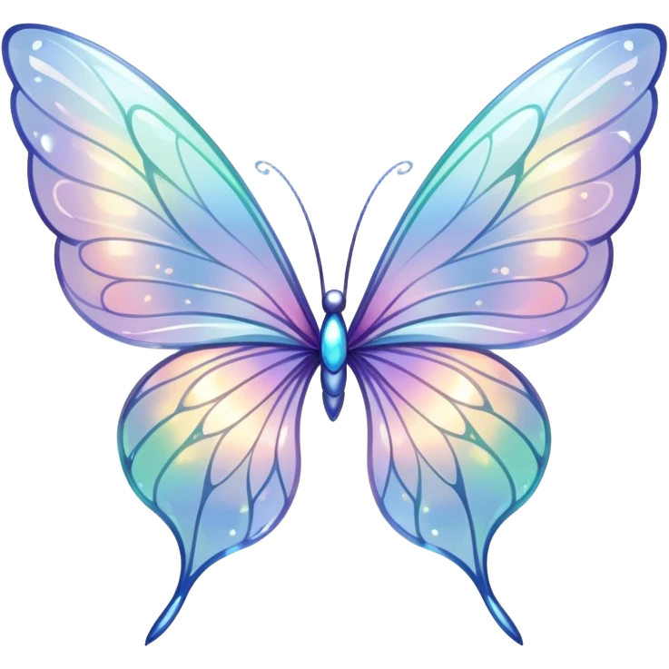 Iridescent transparent fairy wings emoji