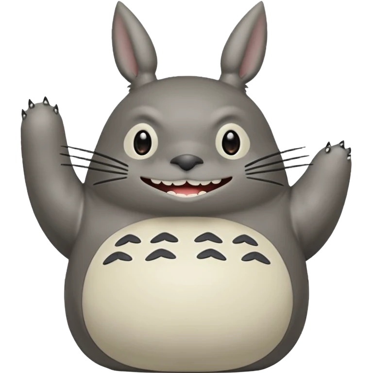 Totoro tierno que se parezca al real sonriendo tierno con uñas  emoji