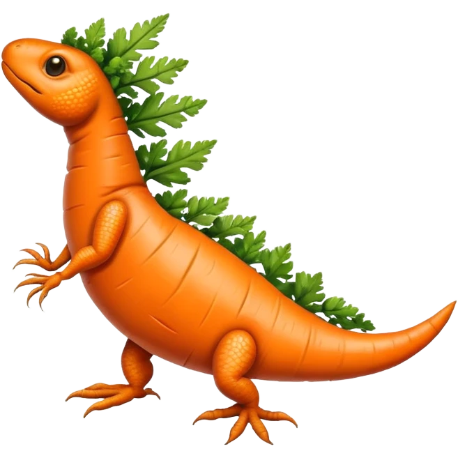 Carrot lizard in the shape of a carrot emoji