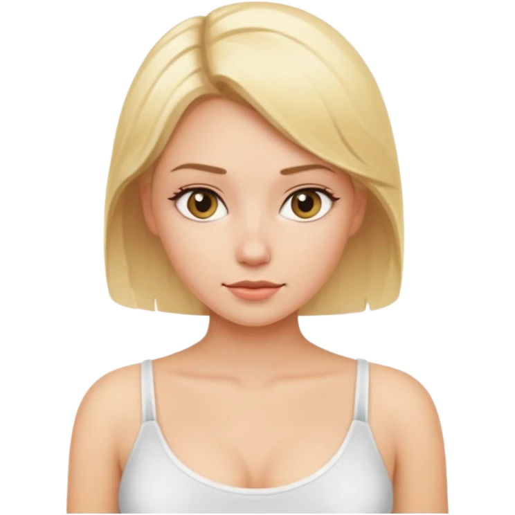 sexy blonde  without a bra emoji