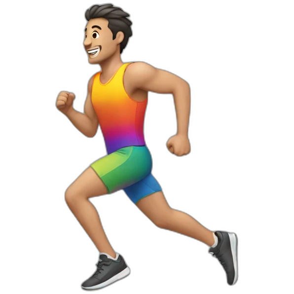 gay guy running emoji