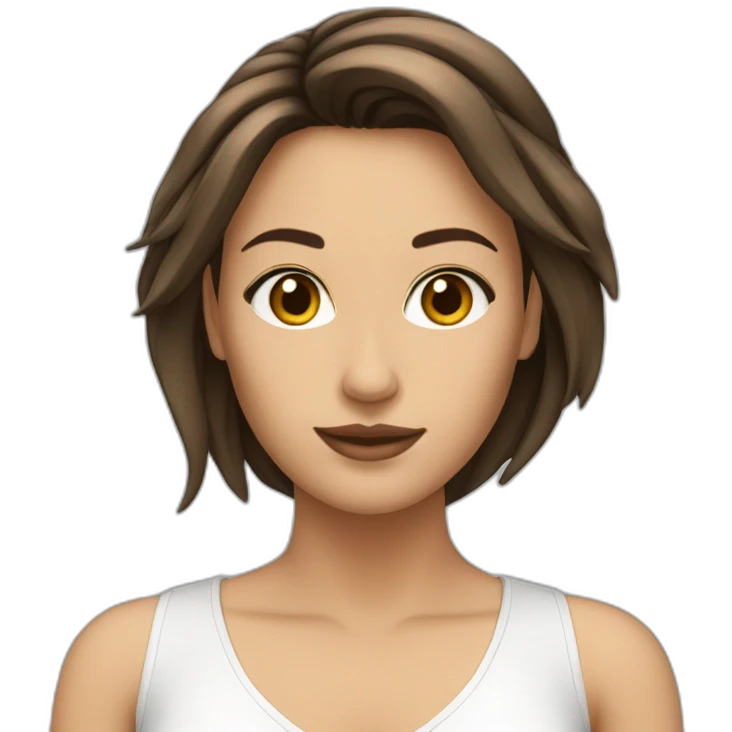Femme brune 2 longues tresses emoji