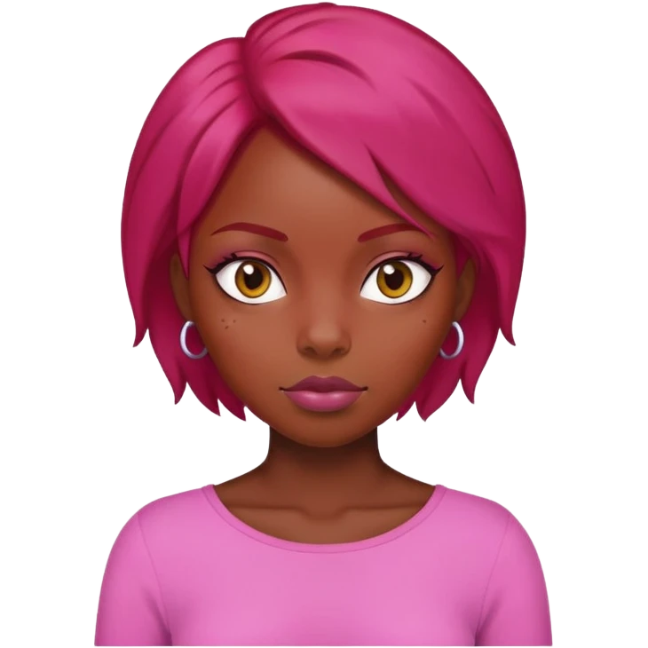 Nide black girl with red hair and pink pussy emoji