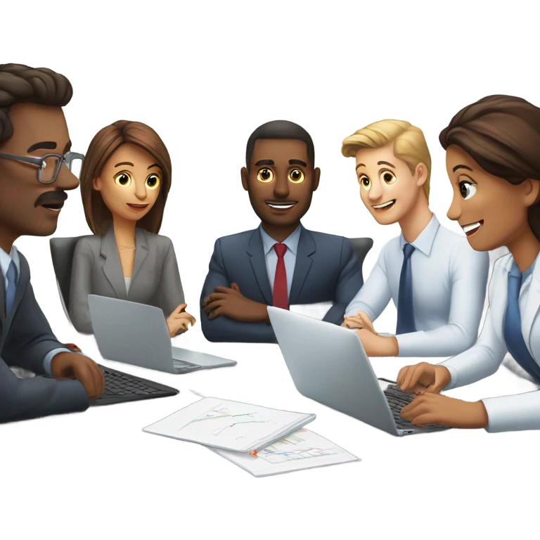 business meeting sitting at a table emoji