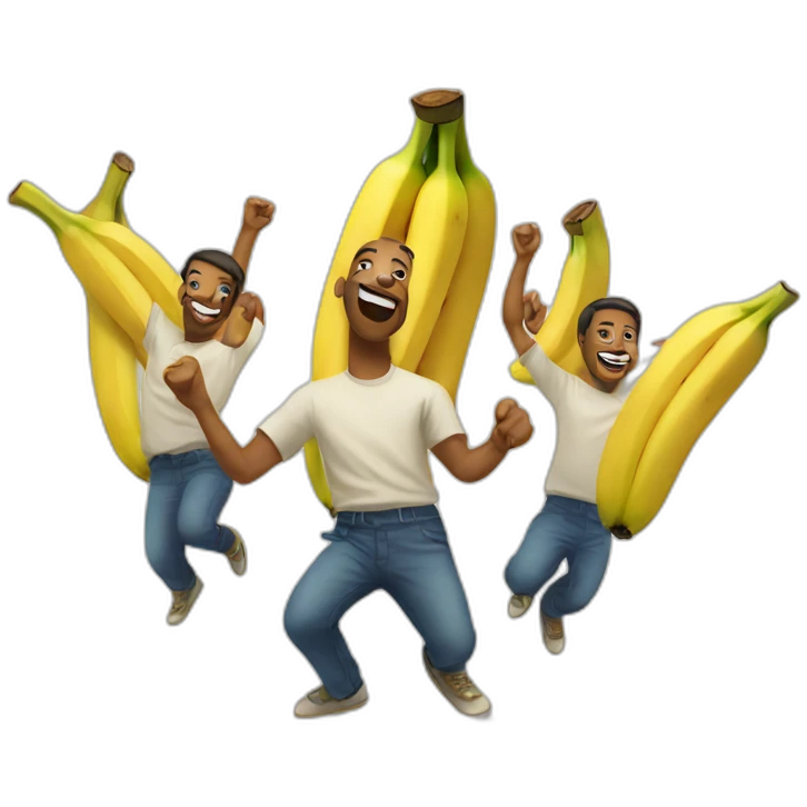dancing bunch of banana emoji