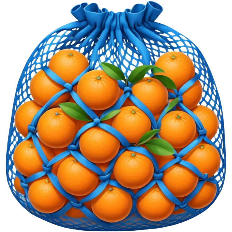 oranges in blue mesh bag emoji