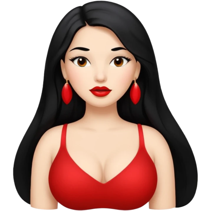 Curvy latina woman with long back hair masturbating  emoji