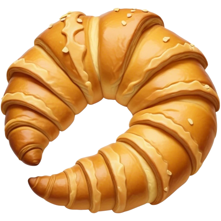 Cinematic Realistic Croissant Pastry Emoji, depicted as a flaky, buttery crescent with a golden, crisp exterior rendered with exquisite detail and warm, inviting lighting. emoji
