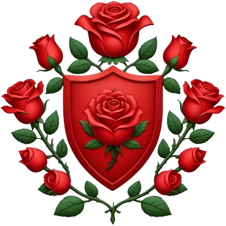 brasão medieval rosa de sangue vermelha emoji