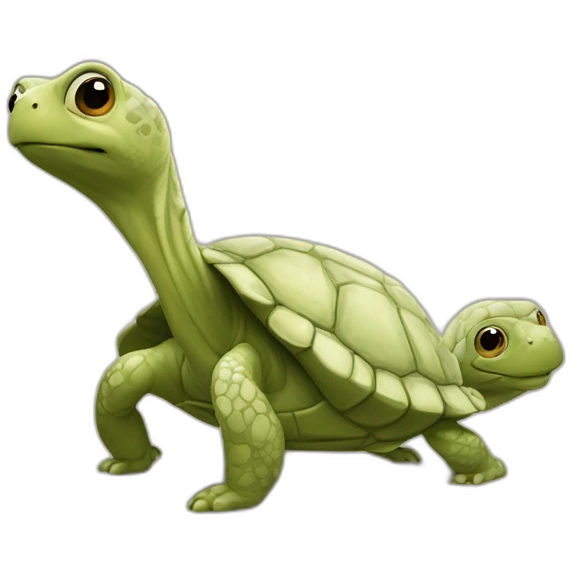 une turtue qui nourrit une mamie emoji