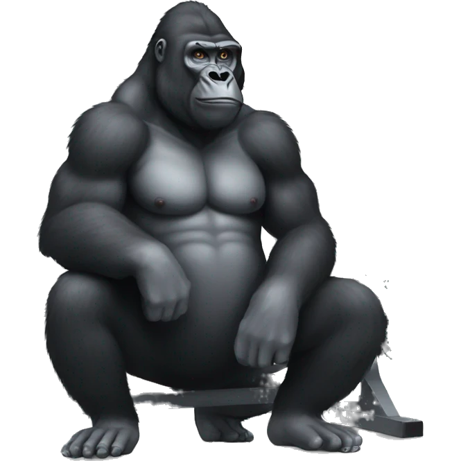 Gorilla in gym emoji