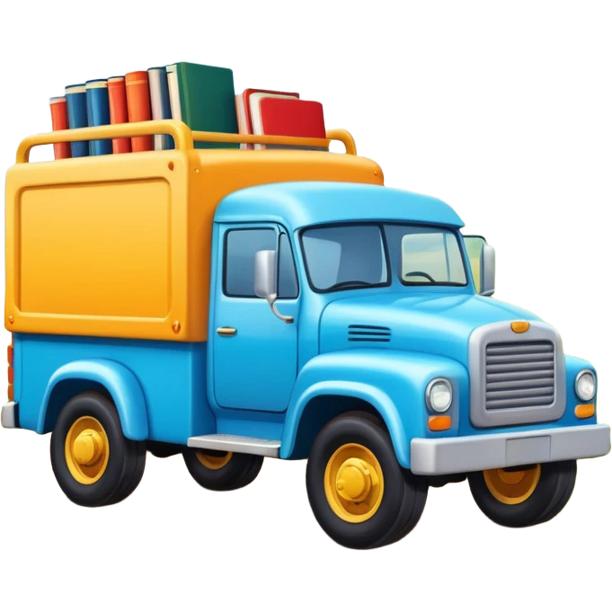 a book with a truck illustration on the cover emoji