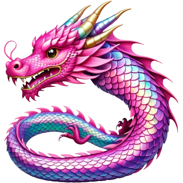 Pink aesthetic chinese dragon emoji