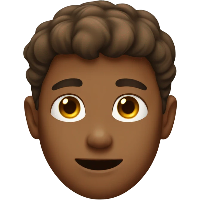 Mewing boy with brown hair emoji