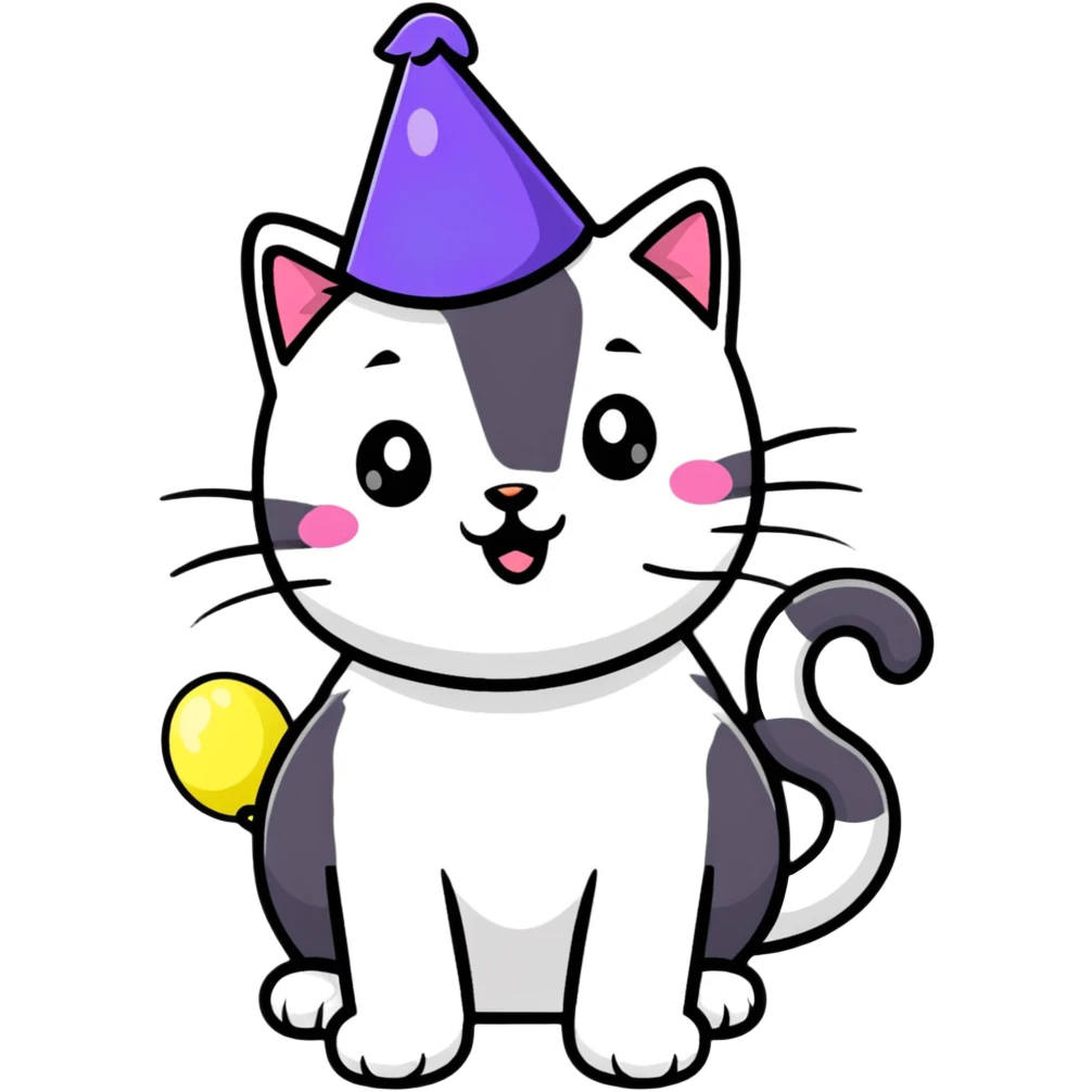 party cat with confetti emoji