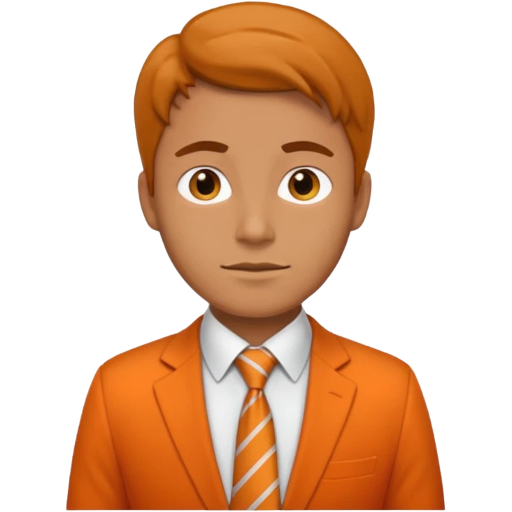 
office worker man, wearing tie, orage outfit emoji