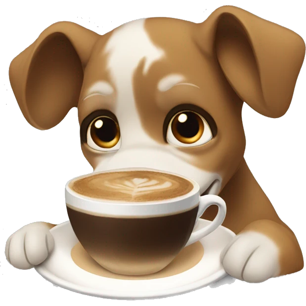 Draw a dog drinking cappuccino  emoji