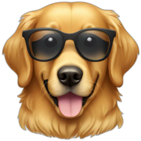 golden retriever con gafas emoji