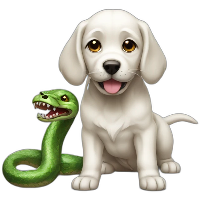 Chien avec serpent emoji