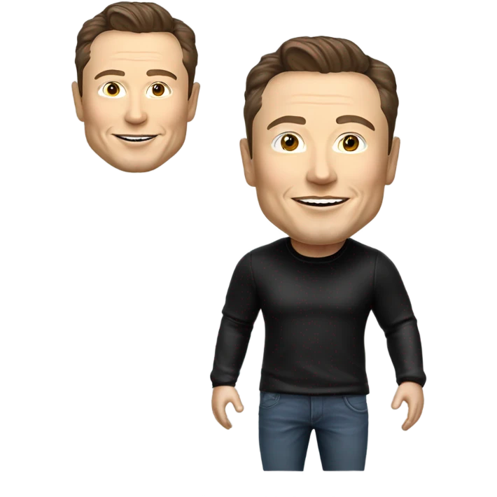 Elon musk as a bobble head  emoji
