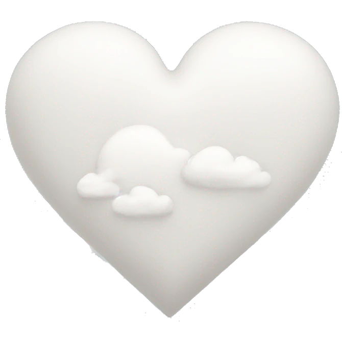 white heart with cloud  emoji