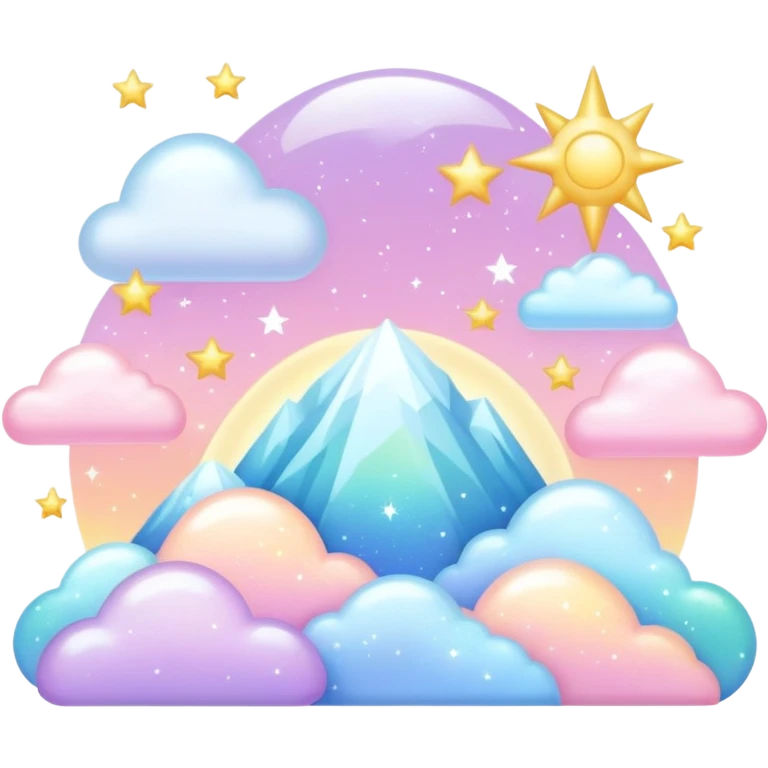 Pastel divine celestial glistening glossy shiny glittery scenery  emoji